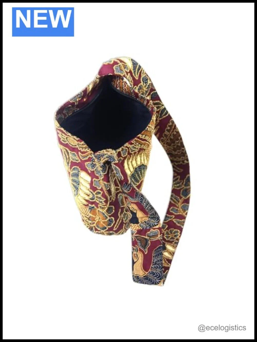 Handmade Beaded Cotton Batik Shoulder Bag
